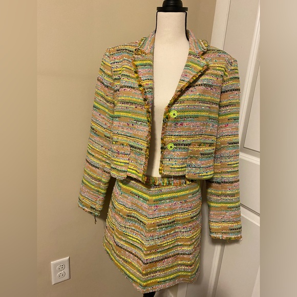 Bright Multicolor Tweed Beach Jacket Size 8 - Picture 5 of 11